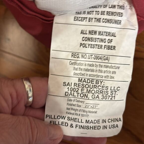 Sophisticated Red and Cream Damask Accent Pillow - Picture 8 of 10